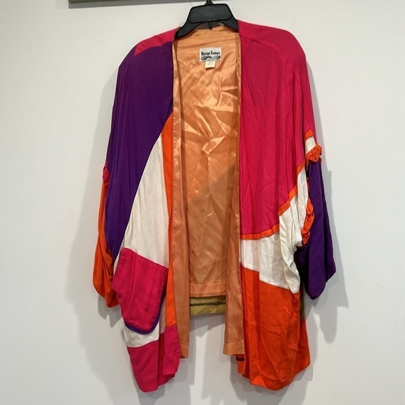 Vintage 80s-90s design today patchwork colorblock clown core cardigan oversized - Picture 9 of 9